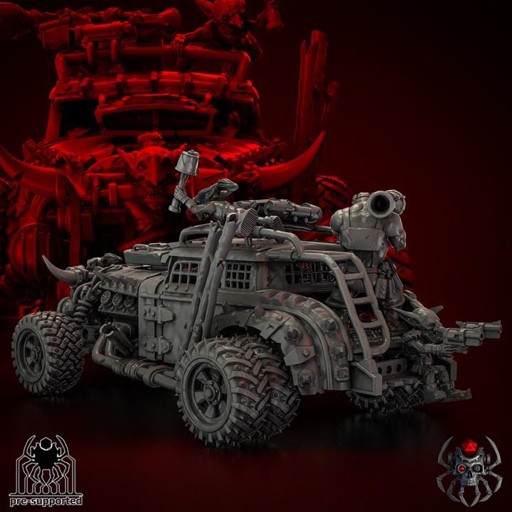 Orks Hot Truck  • 32mm Grimdark Ork Miniature Set for Sci-Fi Wargames & TTRPG | Eight Legs Miniatures mini