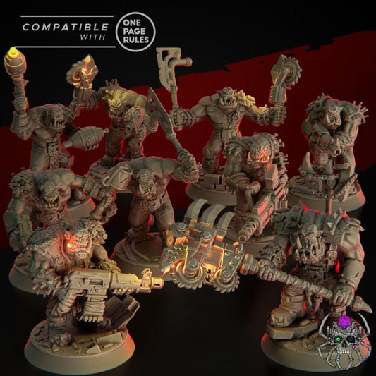 Ork Wasteland Marauderz • 32mm Grimdark Ork Miniatures Set for Sci-Fi Wargames & TTRPG | Eight Legs Miniatures mini
