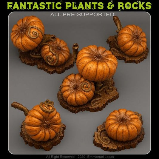 Giant Pumpkins Wargaming Terrain Objectives | Fantastic Plants and Rocks | PathFinder | Mini | Dungeons and Dragons | Fantasy | RPG