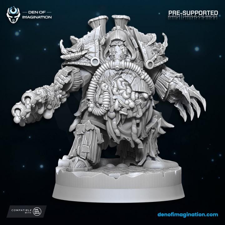 Chaos Lord of Plague - Miniatures - Wildmesh - Tabletop Wargaming for Grimdark | Alternative  | OPR Sci-Fi mini
