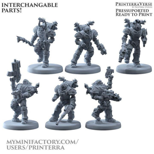Legion Knights Squad B  - Alphaya - Printerra Studios - Tabletop Wargaming Miniature for Grimdark | OPR | Sci-fi