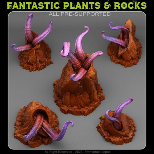 Wargaming Terrain Alien Mars Rocks | Fantastic Plants and Rocks | PathFinder | Mini | Tabletop Wargaming | Dungeons and Dragons | OPR