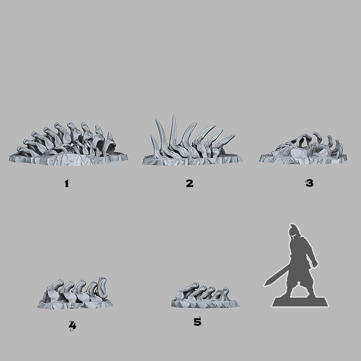 Fossilised Monster RocksWargaming Terrain Objectives | Fantastic Plants and Rocks | PathFinder | Mini | Dungeons and Dragons | Fantasy | RPG