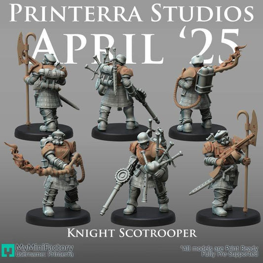 Scottish Knight Troopers Guard Miniatures - Belthazark - Printerra Studios - Tabletop Wargaming Miniature for Grimdark | OPR | Sci-fi