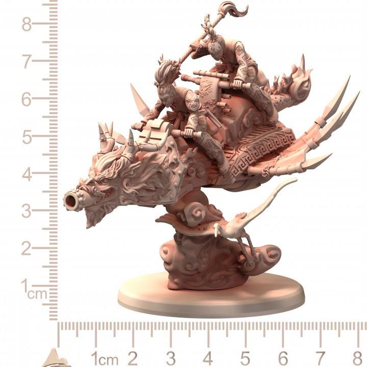 Sky Acrobatic Harlequin Chinese Wuxia Martial Artist Dragon Printerra Studios - Tabletop Wargaming Miniature for Grimdark | OPR | Sci-fi