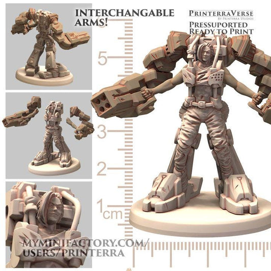 OGRESS Power Suit General - Printerra Studios - Tabletop Wargaming Miniature for Grimdark | OPR | Sci-fi