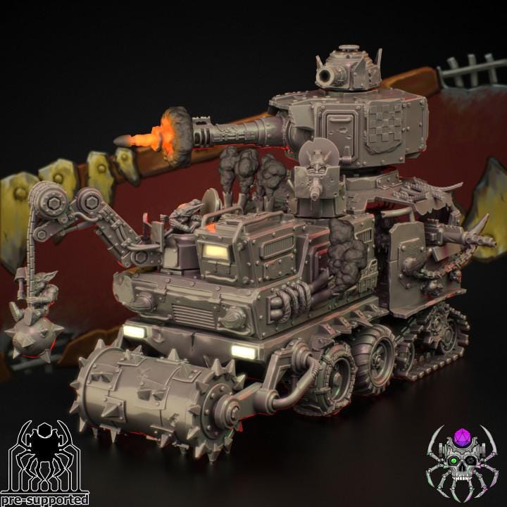 Orkz Heavy Armoured War Wagon • 32mm Grimdark Ork Miniatures Set for Sci-Fi Wargames & TTRPG | Eight Legs Miniatures mini