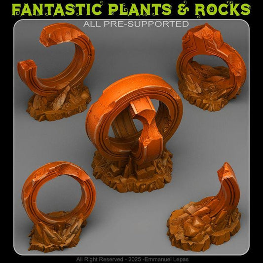 Mystical Martian Rings Scatter Terrain Objectives Fantastic Plants and Rocks | PathFinder | Mini | Dungeons and Dragons Fantasy
