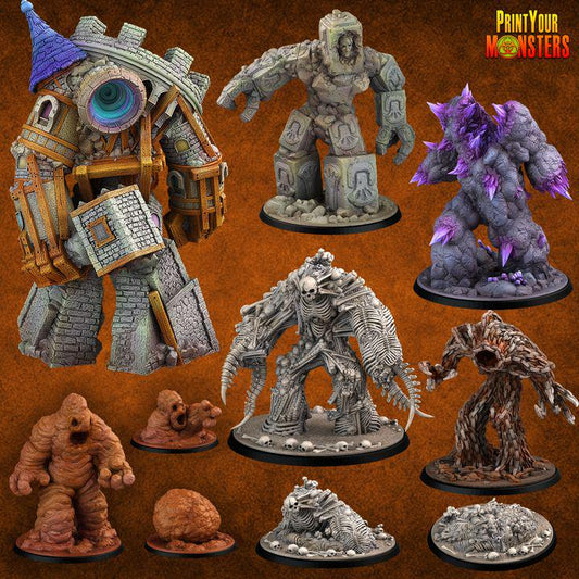 Golem Battle Miniatures | Print Your Monster | Fantasy | Grimdark | DnD | Tabletop Wargaming Mini