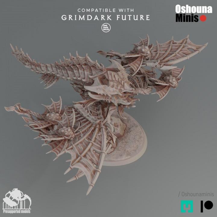 Sea Dragon -  Deep Hive - Oshounaminis - Tabletop wargaming miniature for Grimdark | OPR | Sci-fi | Alien Bug Proxy | Printed mini