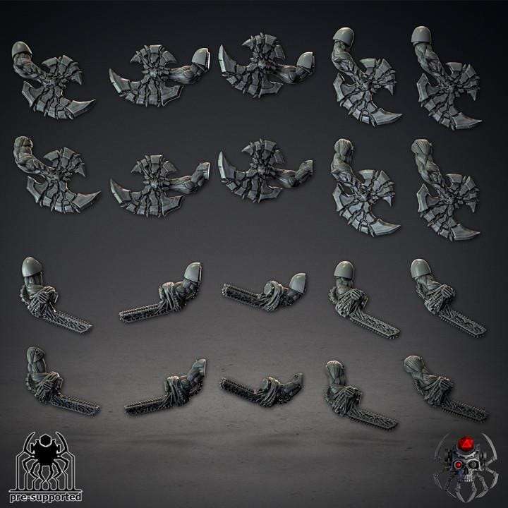 Bloody Skulls Furious Gladiators - Chaos of Wrath - Eight Legs Miniatures -Tabletop Wargaming Miniature for Grimdark OPR Sci-fi
