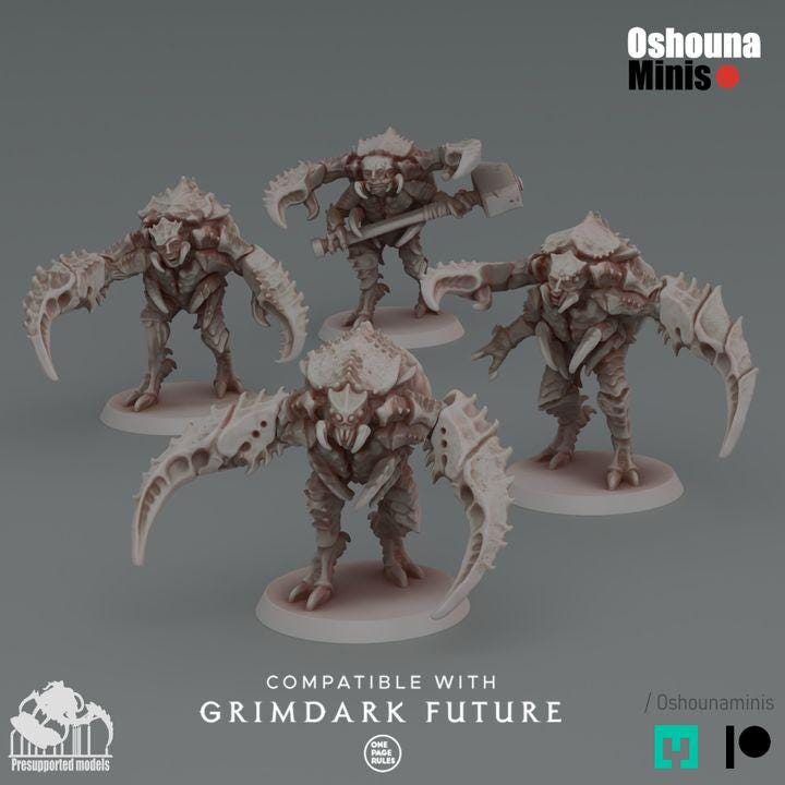 Crab Cult Hardshell Infected - Oshounaminis - July 25 New Release Tabletop wargaming miniature for Grimdark | OPR | Sci-fi | Alien Bug Proxy