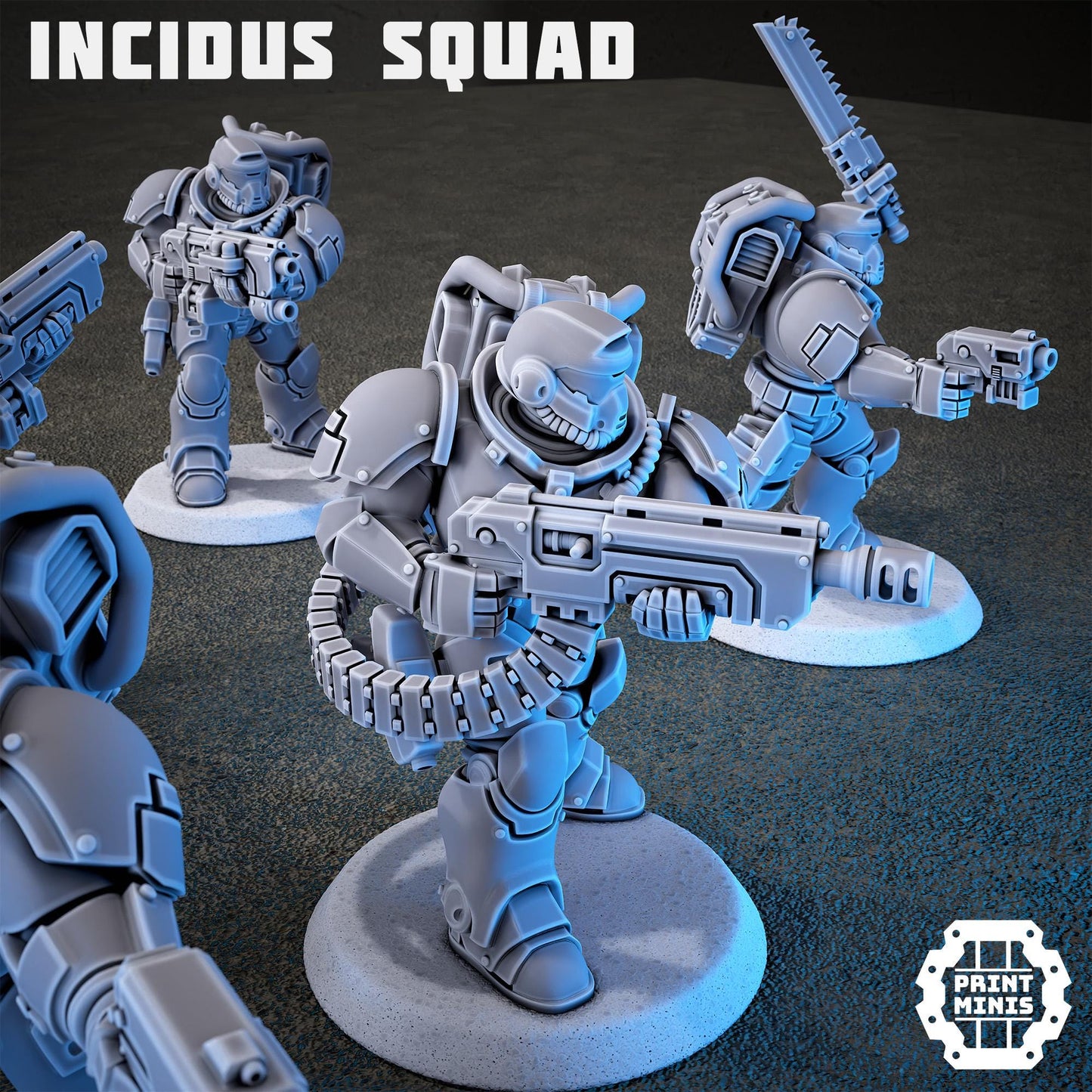 Armatis Mors Warriors Incidus Squad - Print Minis - Tabletop Wargaming Miniature for Grimdark | OPR | Sci-fi