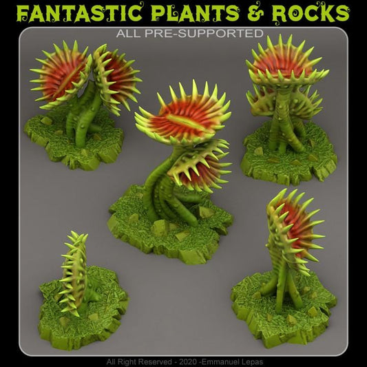 Carnivorous Plants Wargaming Terrain Objectives | Fantastic Plants and Rocks | PathFinder | Mini | Dungeons and Dragons | Fantasy | RPG
