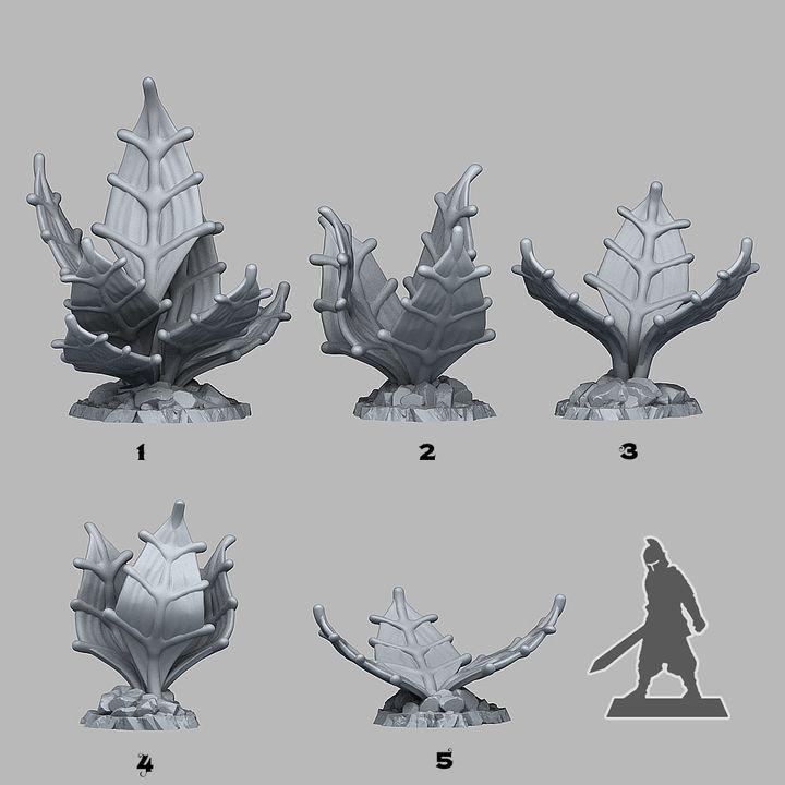 Alien Jungle Plants Wargaming Terrain Objectives | Fantastic Plants and Rocks | PathFinder | Mini | Dungeons and Dragons | Fantasy | RPG