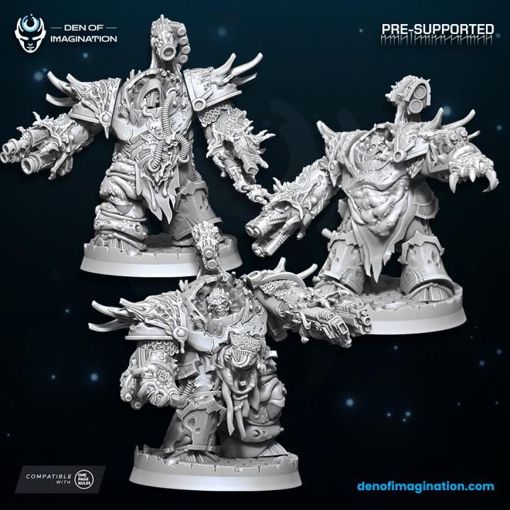 Decimators of Plague - Sons of Excess - Wildmesh - Compatible with Grimdark | OCR | Sci-Fi Miniatures
