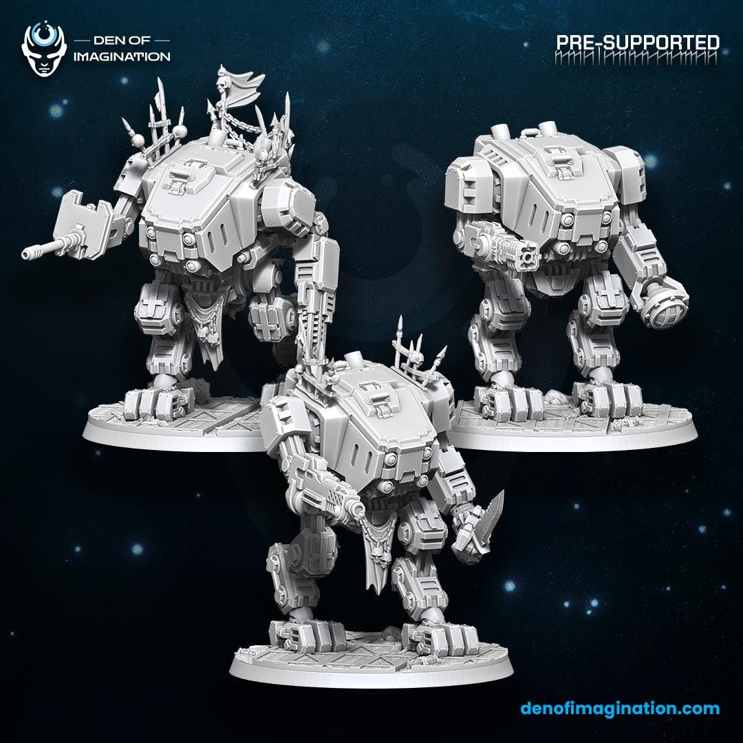 Traitor and Renegades Purge Strider - Miniature - Wildmesh - Tabletop Wargaming for Grimdark | Alternative  | OPR Sci-Fi mini