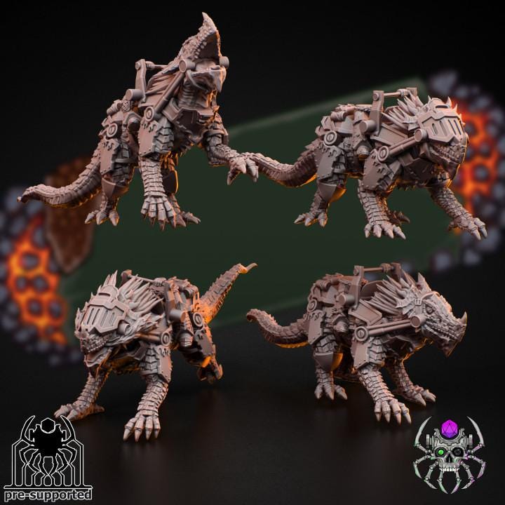 Flame Lizards Dragon Riders Squad - Sci-Fi Wargames & TTRPG | Eight Legs Miniatures mini