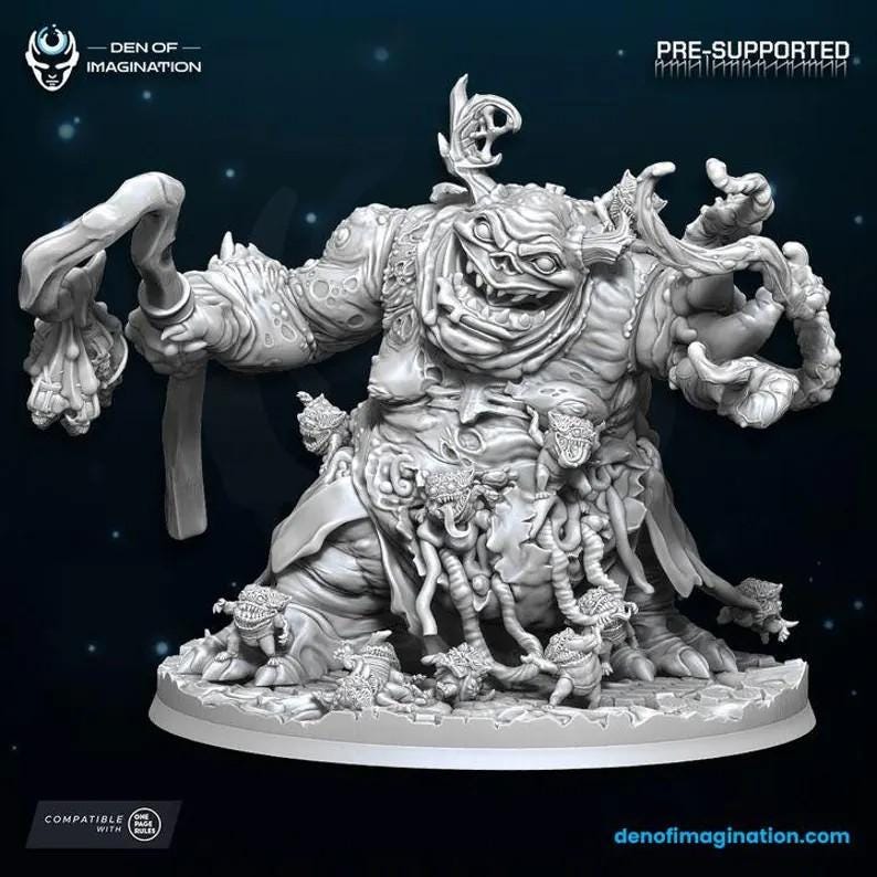 Greater Demon of Plague  - WildMesh - Tabletop wargaming miniature for Grimdark | OPR | Sci-fi | Monster