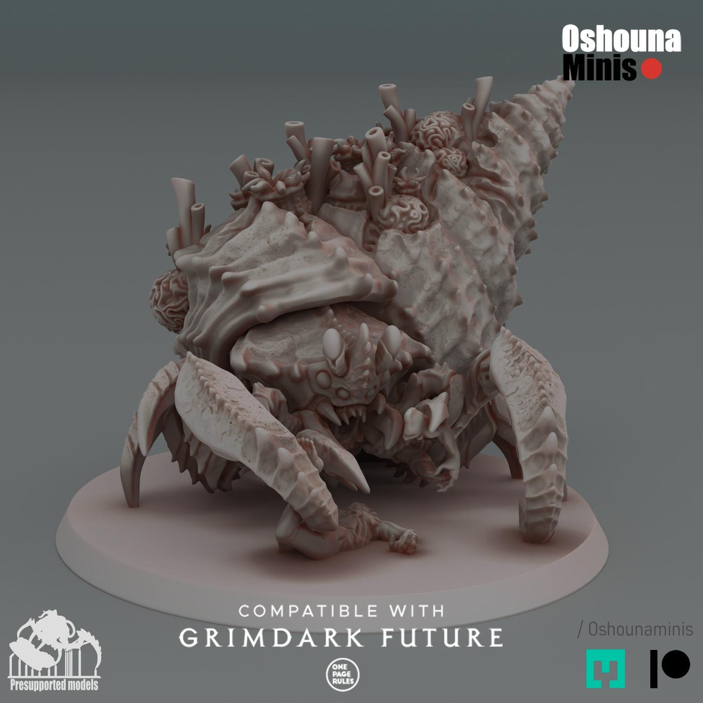 Necrophage Crab - Deep Hive  - Oshounaminis - July 25 Release Tabletop wargaming miniature for Grimdark | OPR | Sci-fi | Alien Bug Proxy |