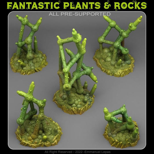 Deadly Molecule Plants Wargaming Terrain Objectives | Fantastic Plants and Rocks | PathFinder | Mini | Dungeons and Dragons | Fantasy
