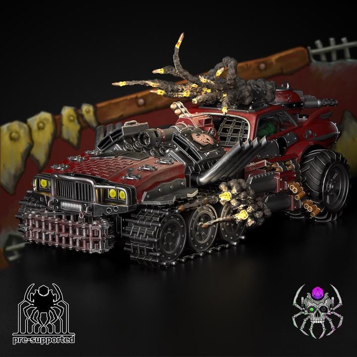 Mad Scrap Truck • 32mm Grimdark Ork Miniature Set for Sci-Fi Wargames & TTRPG | Eight Legs Miniatures mini