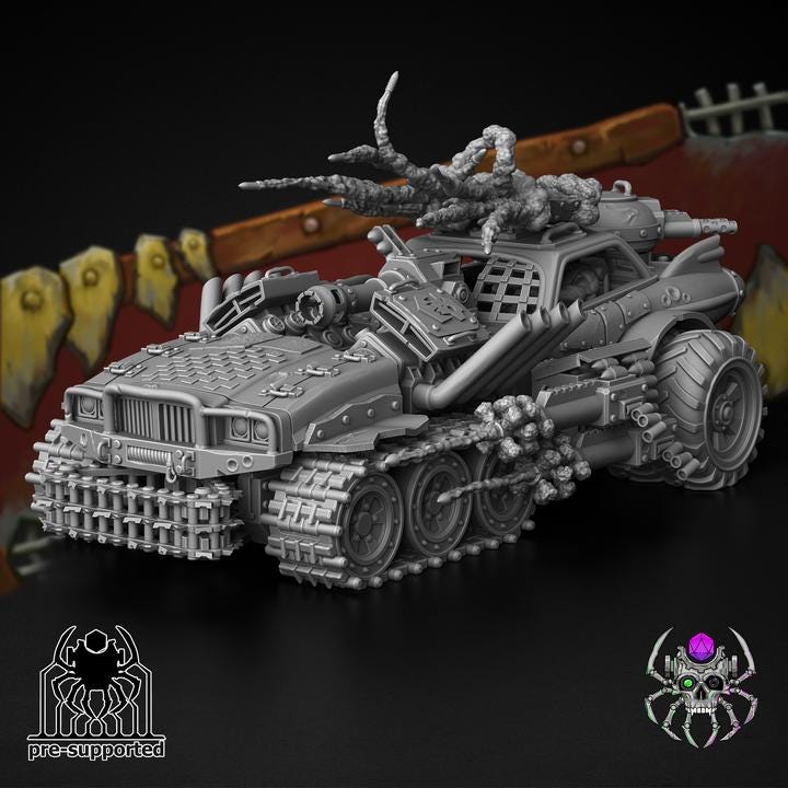 Mad Scrap Truck • 32mm Grimdark Ork Miniature Set for Sci-Fi Wargames & TTRPG | Eight Legs Miniatures mini
