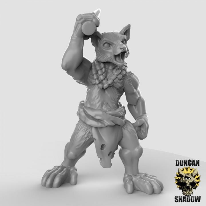 Lemur Folk with Kukri | Duncan Shadow | PathFinder | Mini | Tabletop Wargaming | Dungeons and Dragons | Resin | Fantasy | RPG