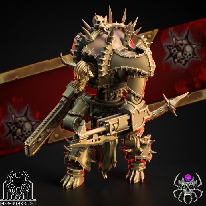 Chaos Marine Bloody Skulls Butcher - Sci-Fi Wargames & TTRPG | Eight Legs Miniatures mini