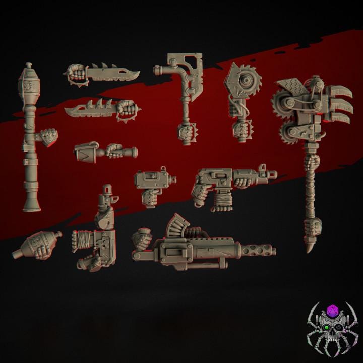 Ork Wasteland Marauderz • 32mm Grimdark Ork Miniatures Set for Sci-Fi Wargames & TTRPG | Eight Legs Miniatures mini