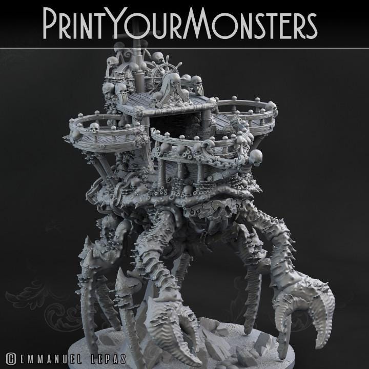 Crab Ship | Fantasy | Print your Monster | PathFinder | Mini | Tabletop Wargaming | Dungeons and Dragons | Resin | Fantasy | RPG |