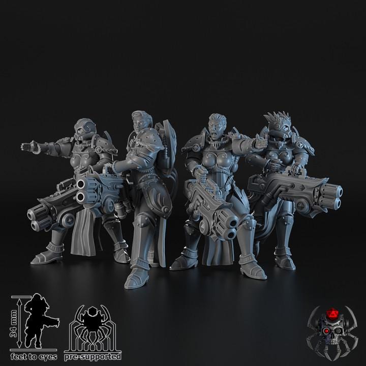 Widows of Retribution Battle Squad - Battle Sisters - for Sci-Fi Wargames & TTRPG | Eight Legs Miniatures mini