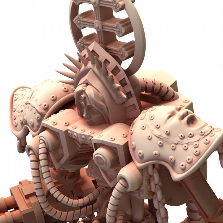 Battle Nuns Prayer Machine Nundam Warsuit -  BELTHAZARK - Printerra Studios - Tabletop Wargaming Miniature for Grimdark | OPR | Sci-fi