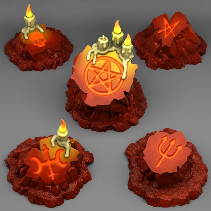 Occult Sacrifice Stones Wargaming Terrain Objectives | Fantastic Plants and Rocks | PathFinder | Mini | Dungeons and Dragons | Fantasy | RPG