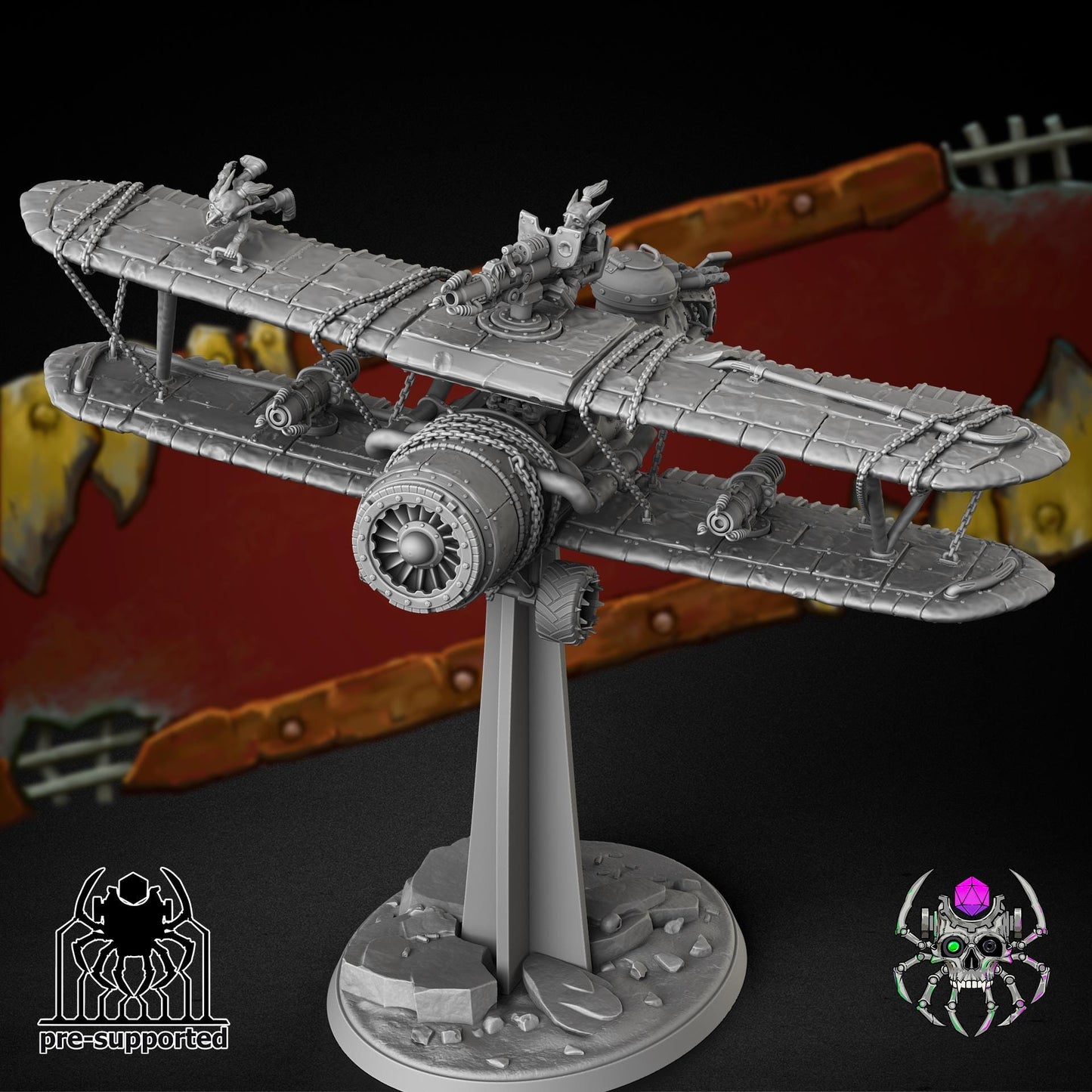 Ork BiBlasta  • 32mm Grimdark Ork Miniatures Set for Sci-Fi Wargames & TTRPG | Eight Legs Miniatures mini