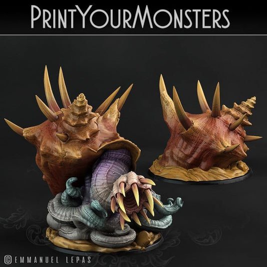 Assassin Octopus and Crown of Thorns Shell | Print your Monster | Mini | Tabletop Wargaming | Dungeons and Dragons | Resin | Fantasy | RPG |
